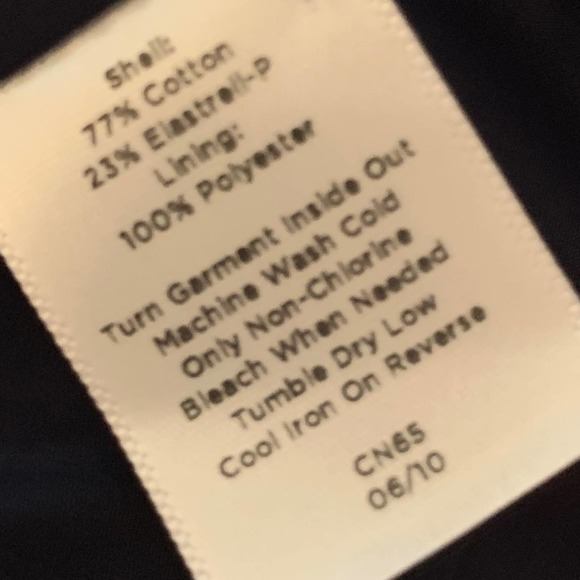 Talbots | Navy Blue Suede-Feel Jacket 77% Cotton Size 4 - Picture 8 of 8